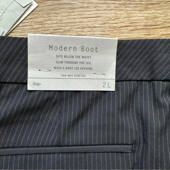 Gap Women's Stretch Modern Boot Black Pin Stripe Dress Pants Size 2 Long NWT - Picture 11 of 14